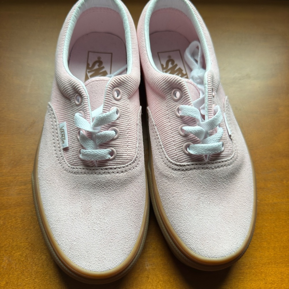 Vans Light Pink Canvas Shoes with White Accents